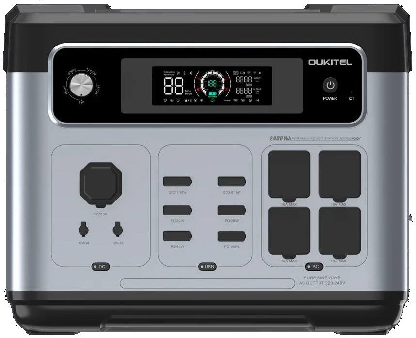 Портативная электростанция OUKITEL P2001E PLUS 2048 Вт·ч 2400 Вт LiFePO4 с ИБП
