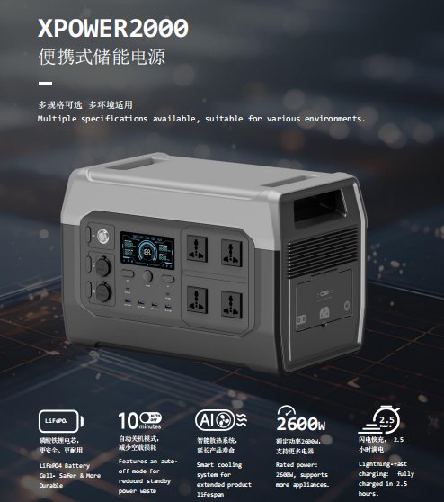 Портативная электростанция XPOWER2000 2048 Вт·ч 2600 Вт LiFePO4