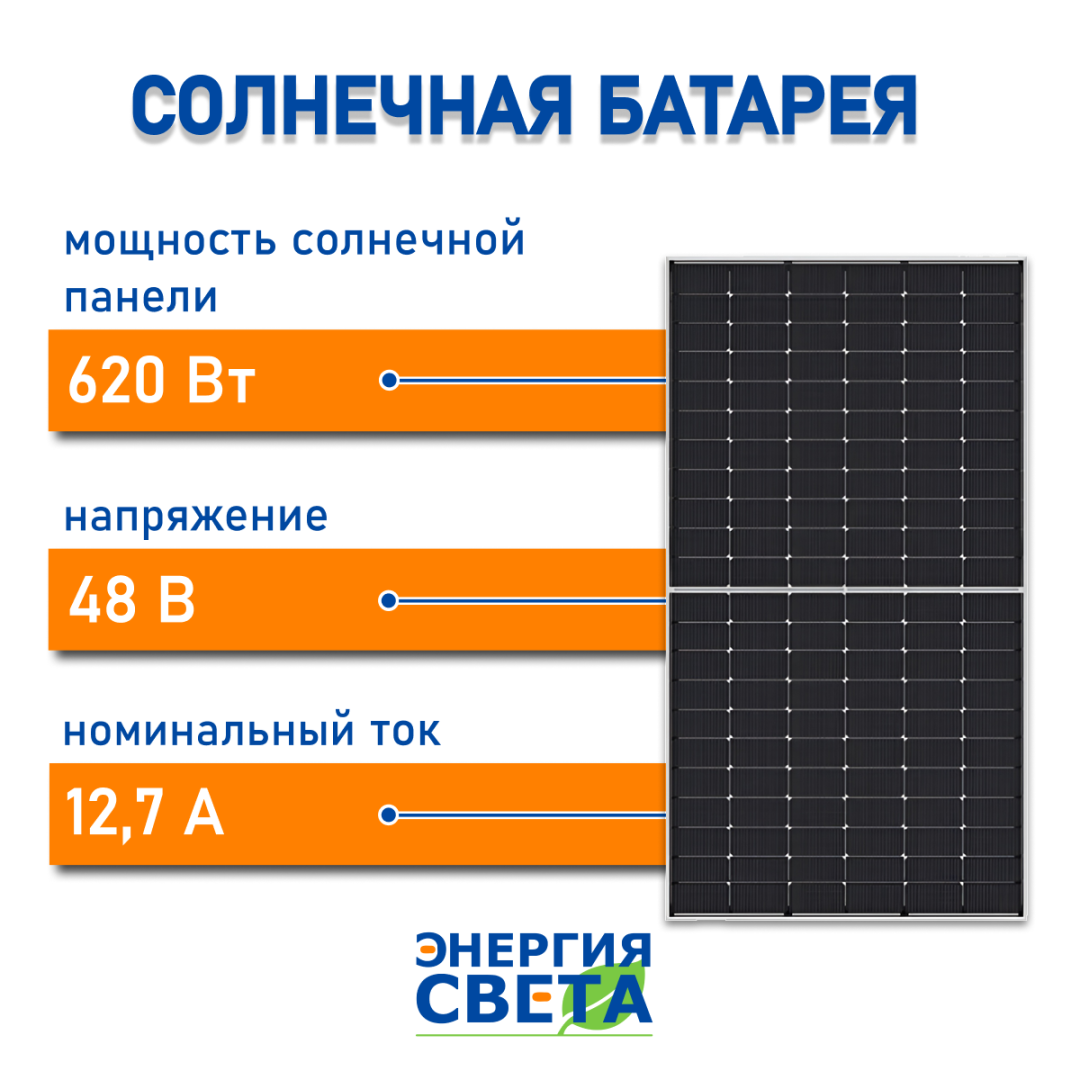 Солнечная батарея "Энергия Света" 620Вт TOPCon